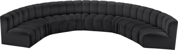Arc 162" Vegan Leather Upholstered 8pc. Modular Sectional