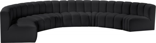 Arc 162" Vegan Leather Upholstered 8pc. Modular Sectional