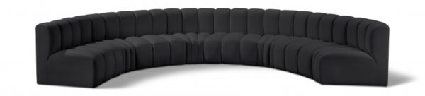 Arc 162" Vegan Leather Upholstered 8pc. Modular Sectional