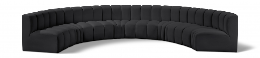Arc 162" Vegan Leather Upholstered 8pc. Modular Sectional