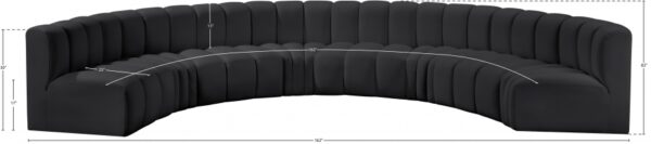 Arc 162" Vegan Leather Upholstered 8pc. Modular Sectional