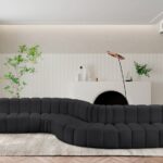 Arc 197" Vegan Leather Upholstered 8pc. Modular Sectional