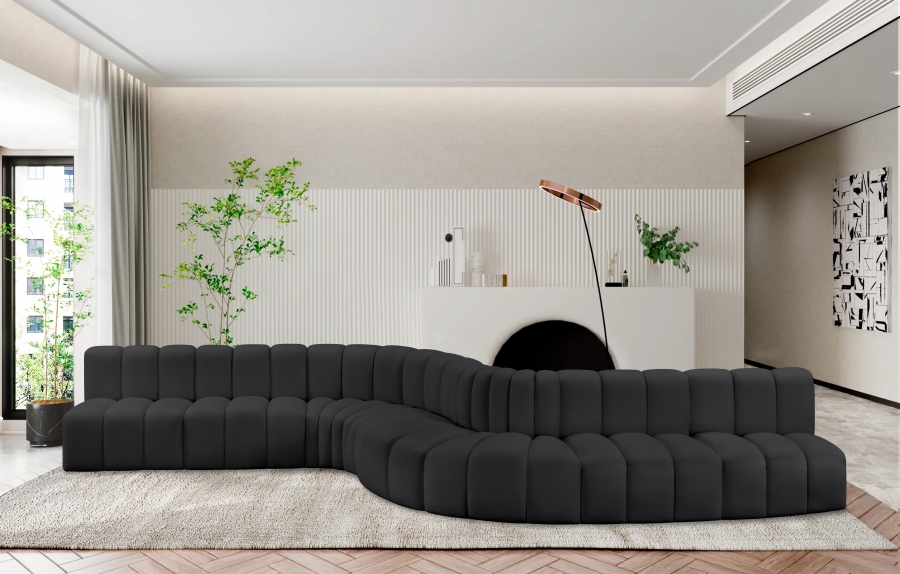 Arc 197" Vegan Leather Upholstered 8pc. Modular Sectional