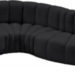 Arc 197" Vegan Leather Upholstered 8pc. Modular Sectional