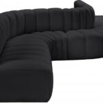 Arc 197" Vegan Leather Upholstered 8pc. Modular Sectional