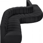 Arc 197" Vegan Leather Upholstered 8pc. Modular Sectional