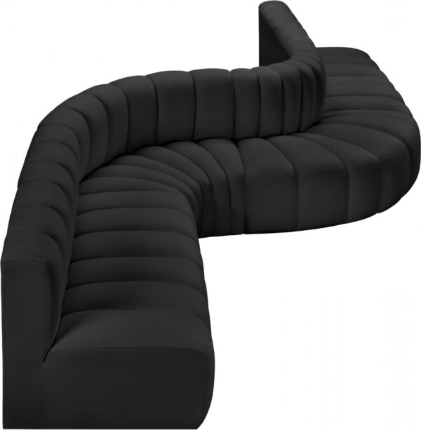 Arc 197" Vegan Leather Upholstered 8pc. Modular Sectional