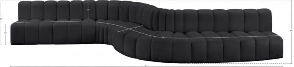 Arc 197" Vegan Leather Upholstered 8pc. Modular Sectional