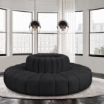 Arc 90" Vegan Leather Upholstered 8pc. Modular Sectional