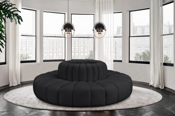 Arc 90" Vegan Leather Upholstered 8pc. Modular Sectional