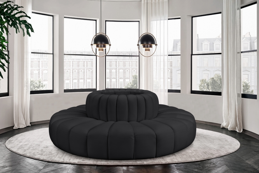 Arc 90" Vegan Leather Upholstered 8pc. Modular Sectional
