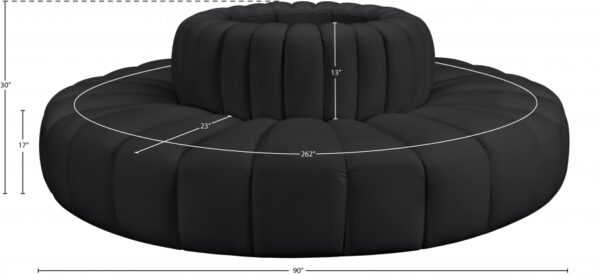 Arc 90" Vegan Leather Upholstered 8pc. Modular Sectional