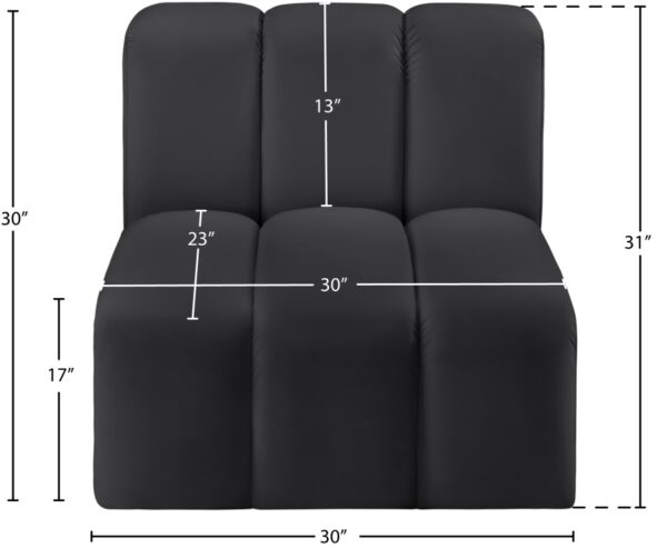 Arc Vegan Leather Upholstered Straight Modular Chair