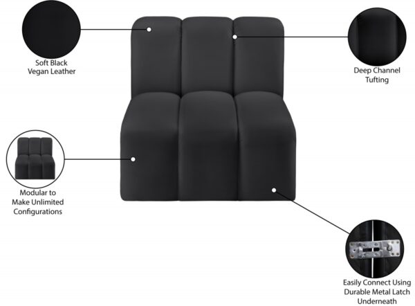 Arc Vegan Leather Upholstered Straight Modular Chair