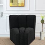 Arc Boucle Fabric Upholstered Curved Corner Modular Chair