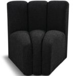 Arc Boucle Fabric Upholstered Curved Corner Modular Chair