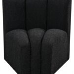 Arc Boucle Fabric Upholstered Curved Corner Modular Chair