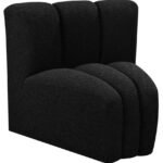 Arc Boucle Fabric Upholstered Curved Corner Modular Chair