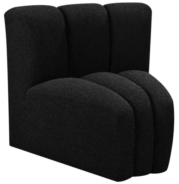 Arc Boucle Fabric Upholstered Curved Corner Modular Chair