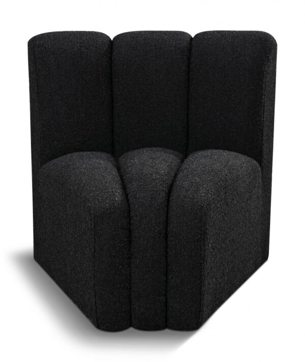 Arc Boucle Fabric Upholstered Curved Corner Modular Chair
