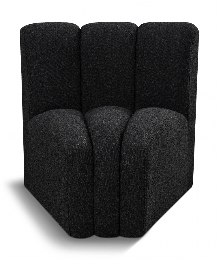 Arc Boucle Fabric Upholstered Curved Corner Modular Chair