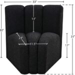Arc Boucle Fabric Upholstered Curved Corner Modular Chair