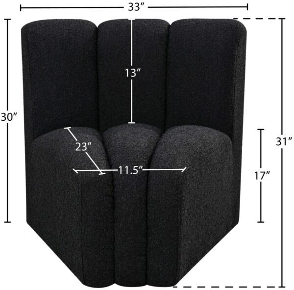 Arc Boucle Fabric Upholstered Curved Corner Modular Chair