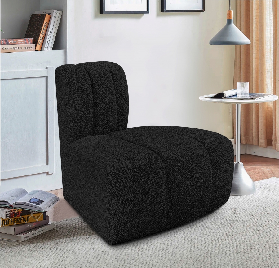 Arc Boucle Fabric Upholstered Reverse Corner Modular Chair