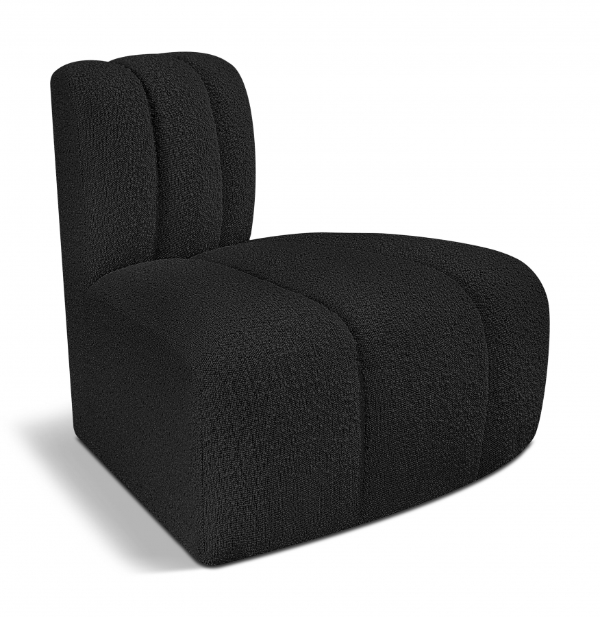 Arc Boucle Fabric Upholstered Reverse Corner Modular Chair