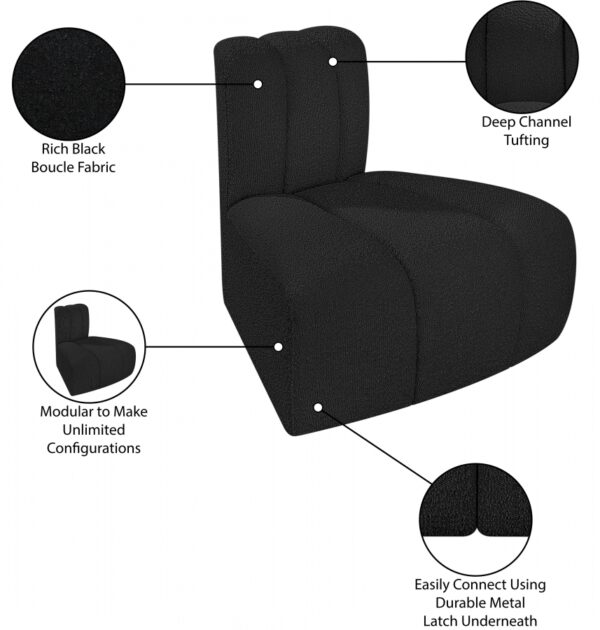 Arc Boucle Fabric Upholstered Reverse Corner Modular Chair