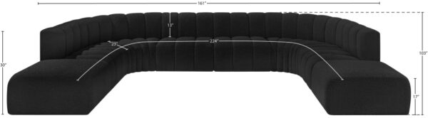 Arc 161" Boucle Fabric Upholstered 10pc. Modular Sectional