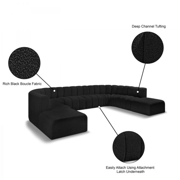 Arc 161" Boucle Fabric Upholstered 10pc. Modular Sectional