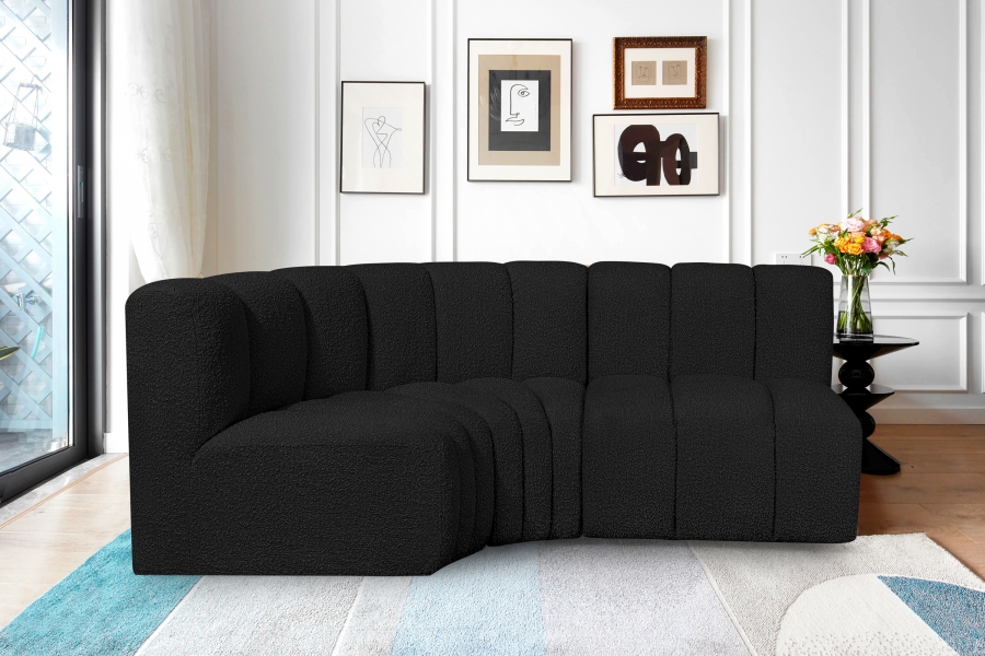 Arc 84" Boucle Fabric Upholstered 3pc. Modular Sectional