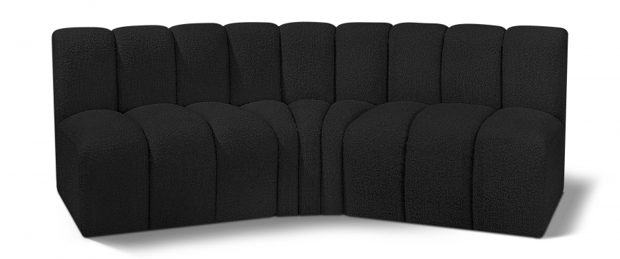 Arc 86" Boucle Fabric Upholstered 3pc. Modular Sectional