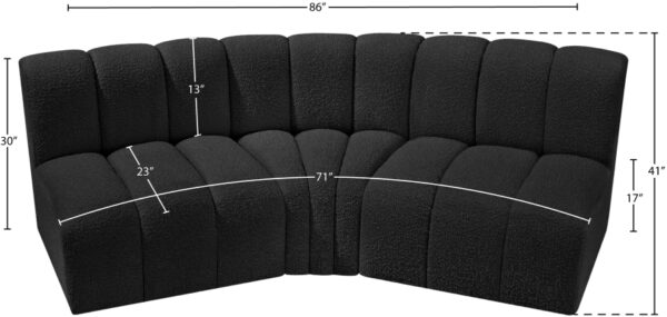 Arc 86" Boucle Fabric Upholstered 3pc. Modular Sectional
