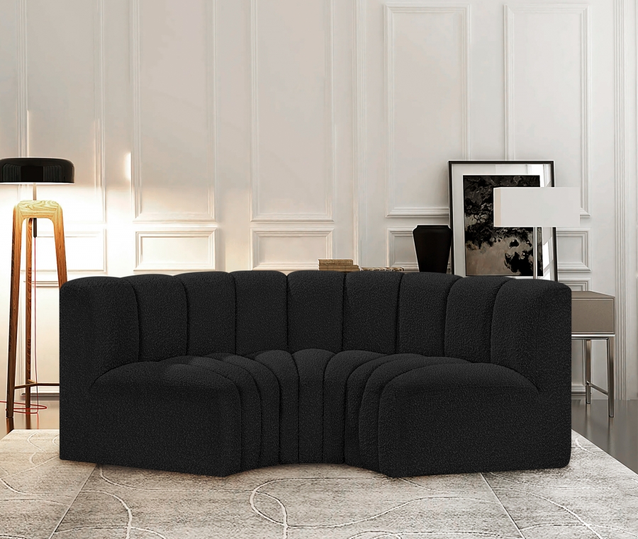 Arc 80" Boucle Fabric Upholstered 3pc. Modular Sectional