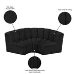 Arc 80" Boucle Fabric Upholstered 3pc. Modular Sectional