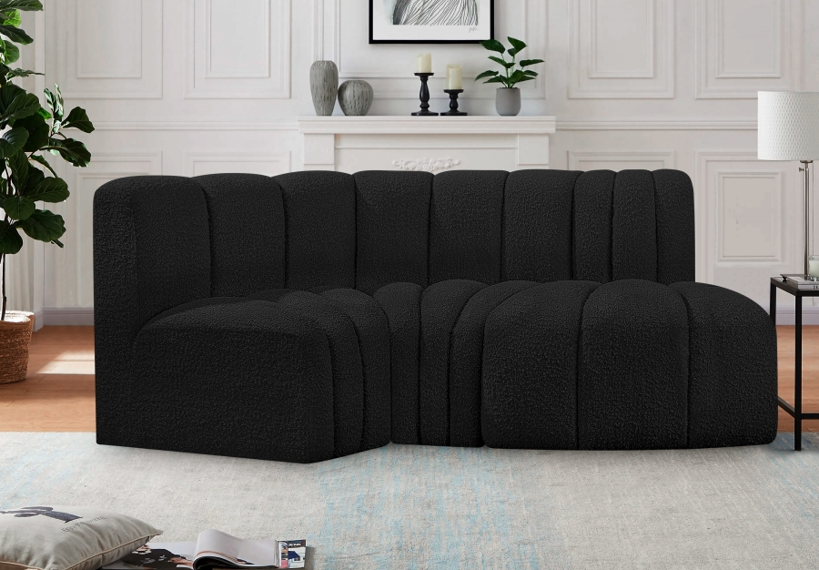 Arc 70" Boucle Fabric Upholstered 3pc. Modular Sectional