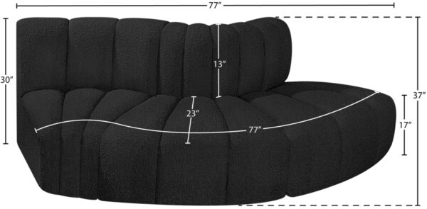Arc 77" Boucle Fabric Upholstered 3pc. Modular Sectional