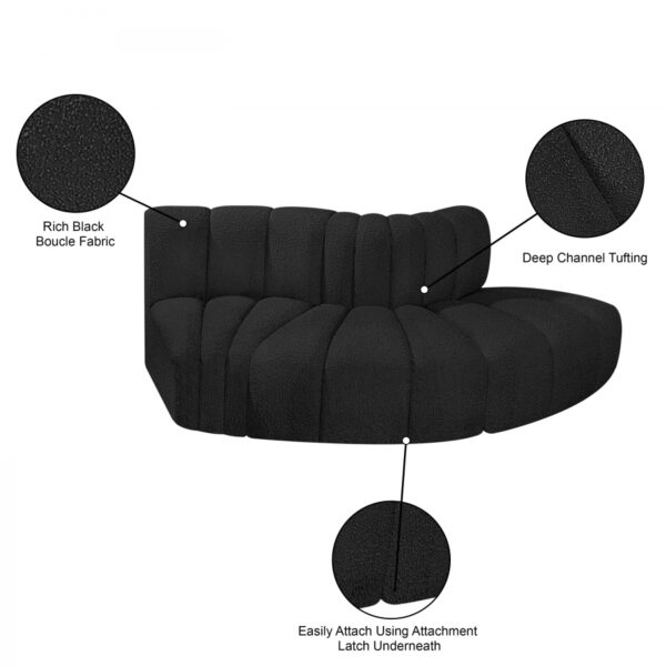 Arc 77" Boucle Fabric Upholstered 3pc. Modular Sectional