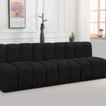 Arc 89.5" Boucle Fabric Upholstered 3pc. Modular Sectional