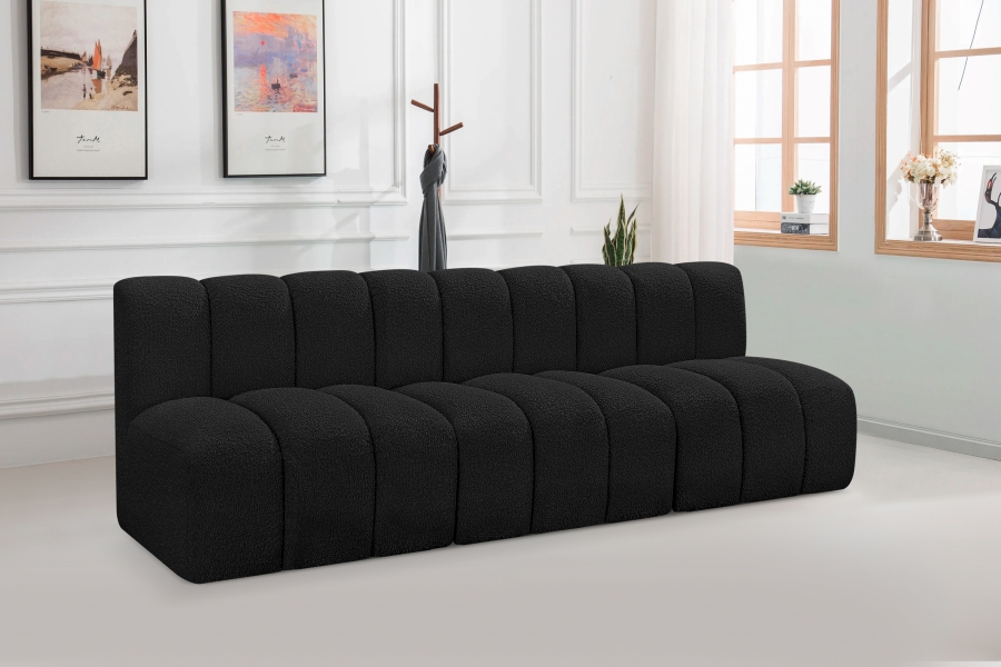 Arc 89.5" Boucle Fabric Upholstered 3pc. Modular Sectional