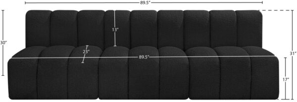 Arc 89.5" Boucle Fabric Upholstered 3pc. Modular Sectional