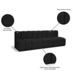 Arc 89.5" Boucle Fabric Upholstered 3pc. Modular Sectional