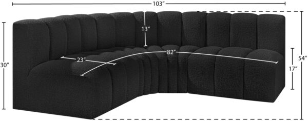 Arc 103" Boucle Fabric Upholstered 4pc. Modular Sectional