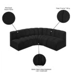 Arc 103" Boucle Fabric Upholstered 4pc. Modular Sectional