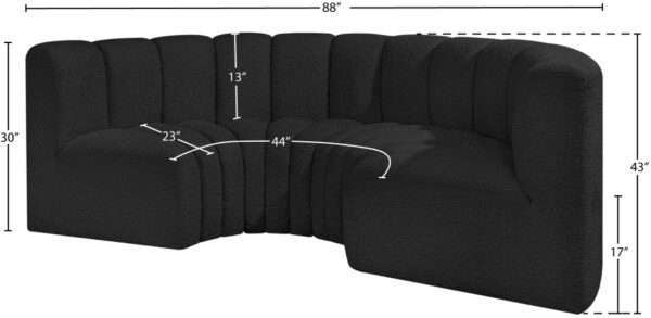 Arc 88" Boucle Fabric Upholstered 4pc. Modular Sectional