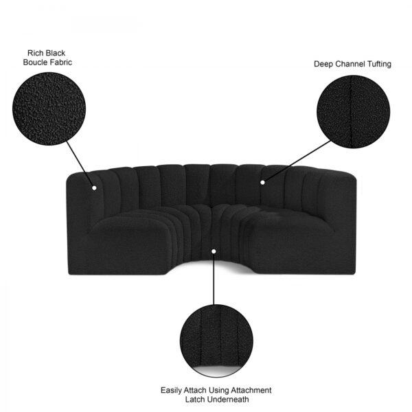 Arc 88" Boucle Fabric Upholstered 4pc. Modular Sectional