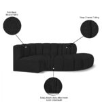 Arc 104" Boucle Fabric Upholstered 4pc. Modular Sectional