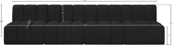 Arc 119" Boucle Fabric Upholstered 4pc. Modular Sectional